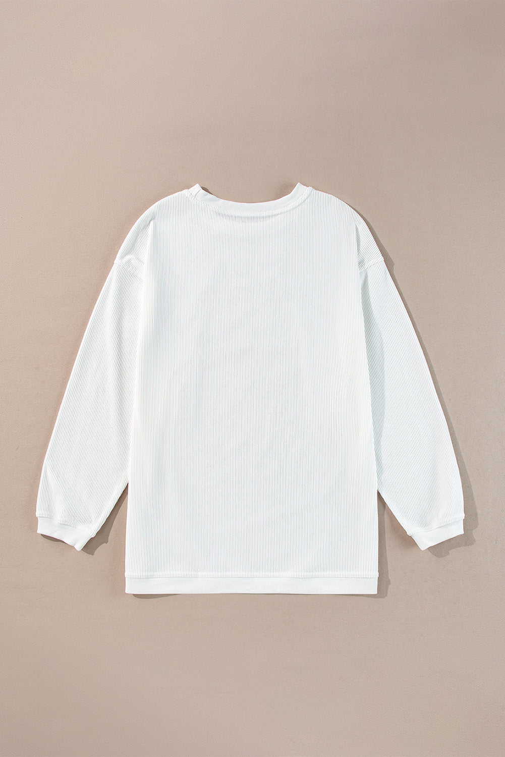 Orange ribbed corduroy oversized sweatshirt by Dear-Lover Dropshipping, showing the textured fabric and relaxed fit.