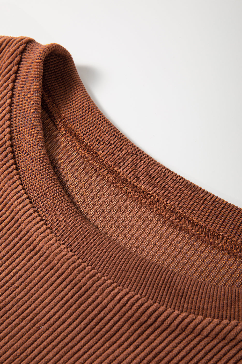 Orange ribbed corduroy oversized sweatshirt from Dear-Lover Dropshipping, featuring a cozy, textured fabric and relaxed fit.