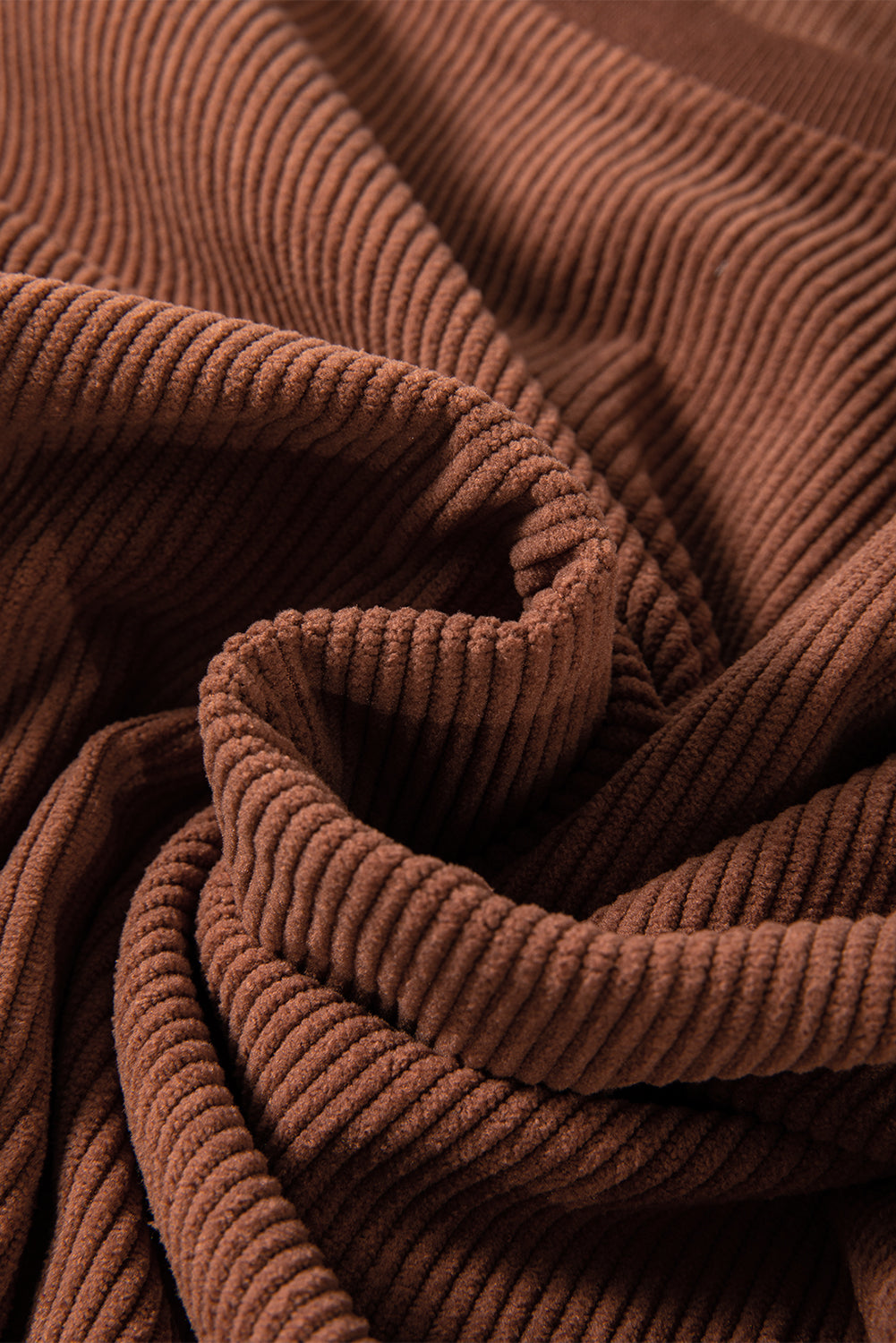 Orange ribbed corduroy oversized sweatshirt from Dear-Lover Dropshipping, showcasing a relaxed fit and textured fabric.