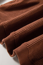 Orange ribbed corduroy oversized sweatshirt from Dear-Lover Dropshipping, featuring a relaxed fit and textured fabric.