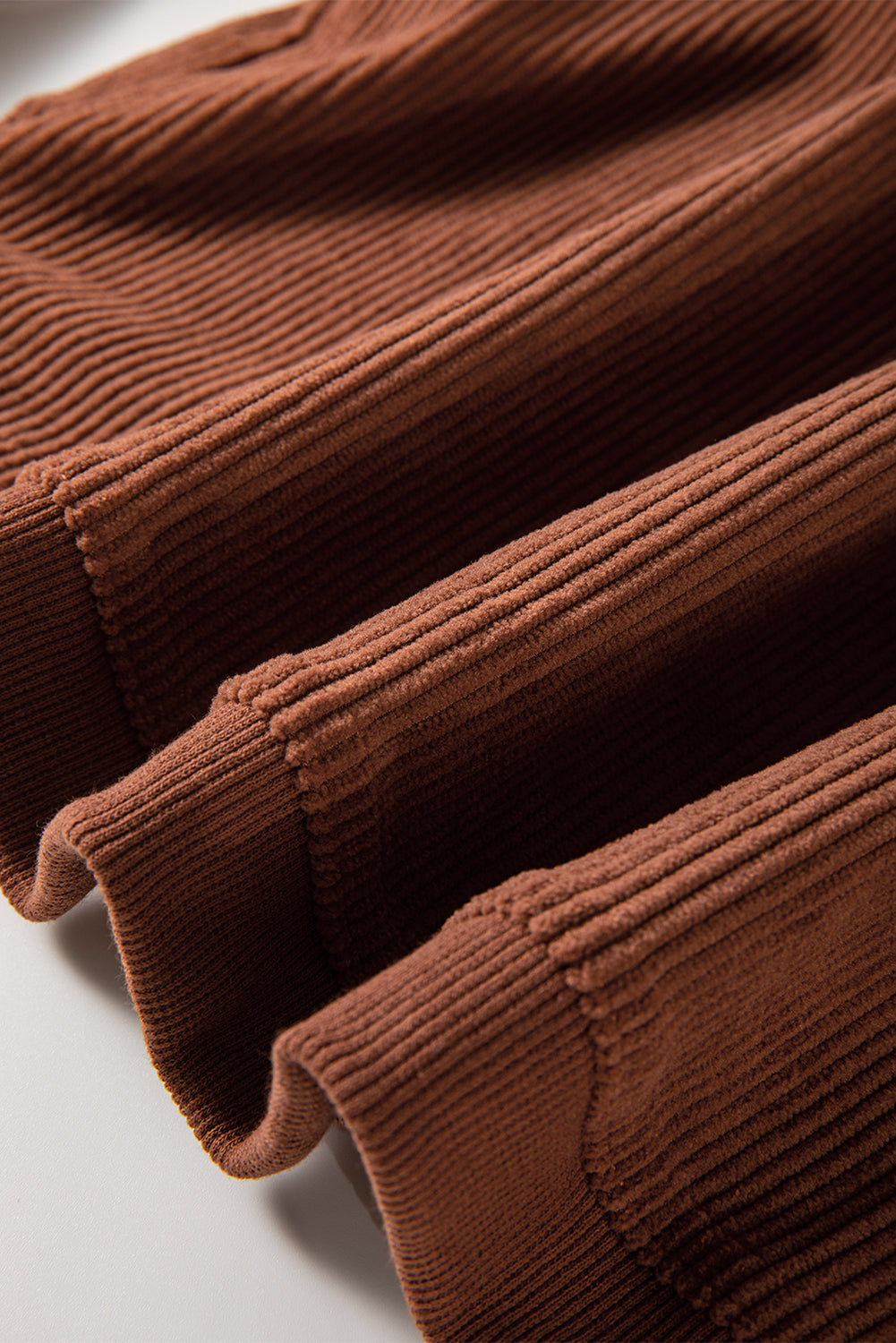 Orange ribbed corduroy oversized sweatshirt from Dear-Lover Dropshipping, featuring a relaxed fit and textured fabric.