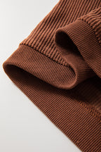 Orange ribbed corduroy oversized sweatshirt by Dear-Lover, featuring a cozy, textured fabric and relaxed fit, perfect for casual wear.