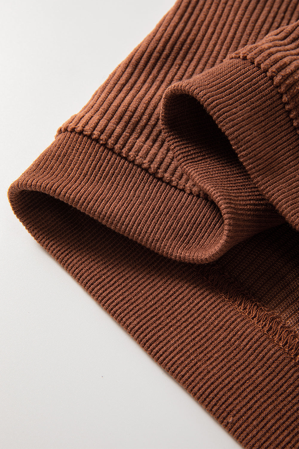 Orange ribbed corduroy oversized sweatshirt by Dear-Lover, featuring a cozy, textured fabric and relaxed fit, perfect for casual wear.