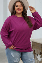 Orange ribbed corduroy oversized sweatshirt by Dear-Lover Dropshipping, featuring a cozy, relaxed fit and textured fabric.