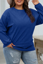 Orange ribbed corduroy oversized sweatshirt by Dear-Lover, casual top with a cozy, textured fabric and relaxed fit.