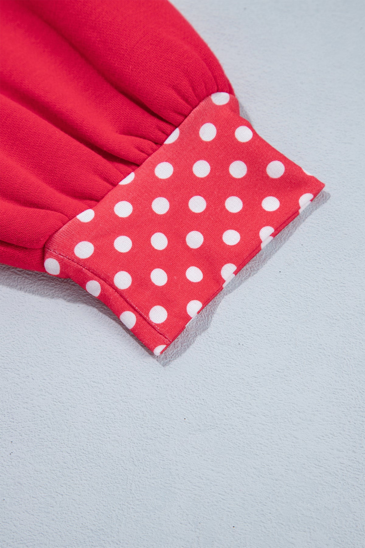Orange colorblock polka dot oversized sweatshirt by Dear-Lover, featuring contrast trim and a relaxed fit in polyester and cotton fabric.