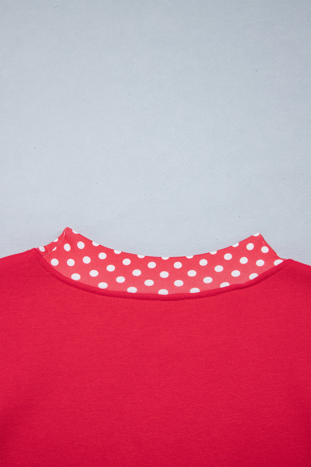 Orange colorblock polka dot oversized sweatshirt by Dear-Lover with contrast trim, made of polyester and cotton blend, casual top.
