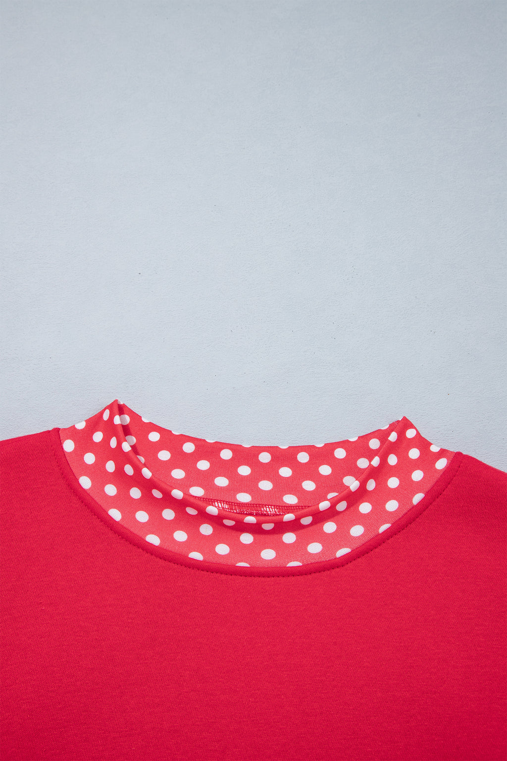 Orange colorblock polka dot oversized sweatshirt with contrast trim from Dear-Lover, made of polyester and cotton blend.