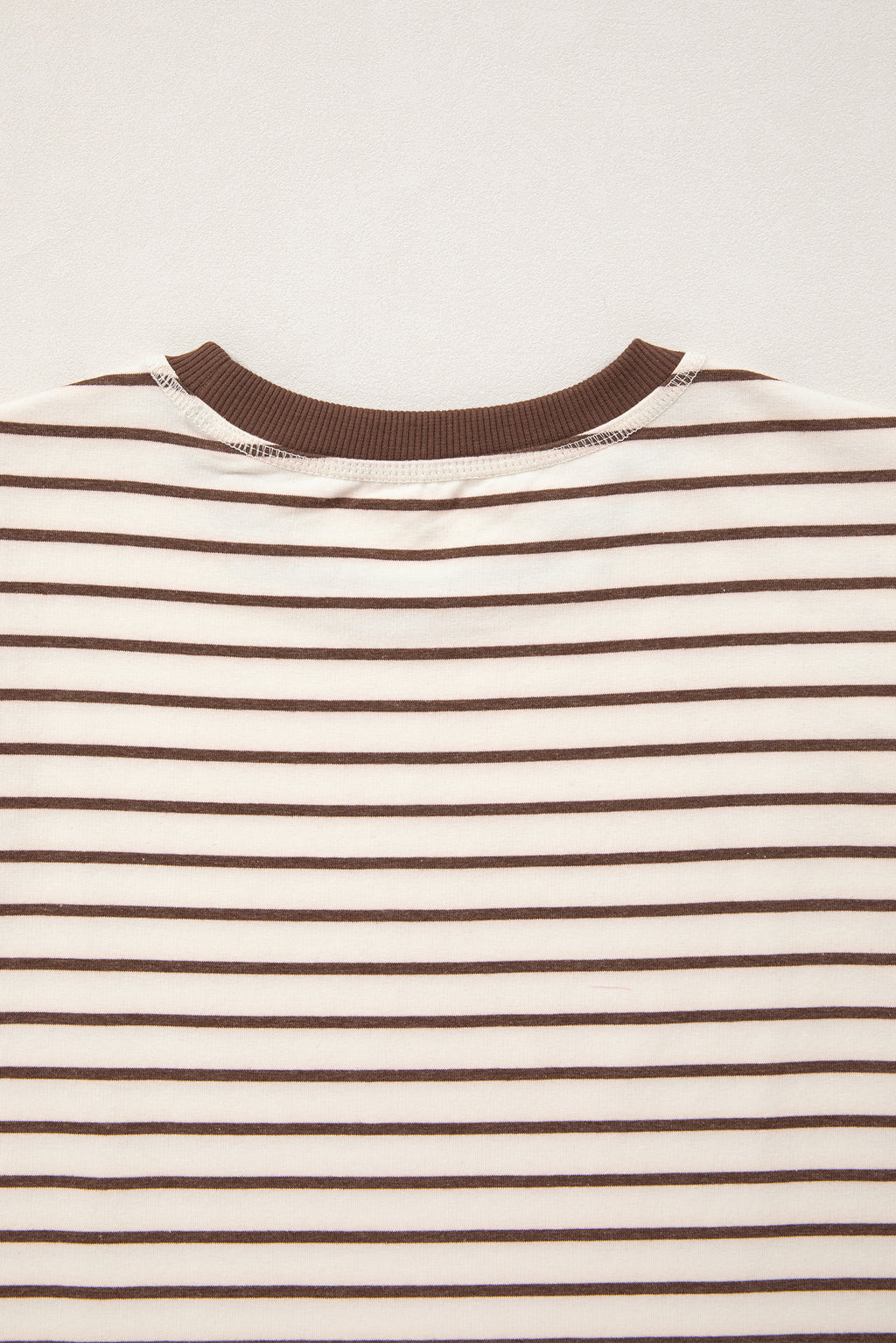 Brown stripe ribbed round neck loose tank top by Dear-Lover, featuring soft cotton-elastane fabric and casual fit.