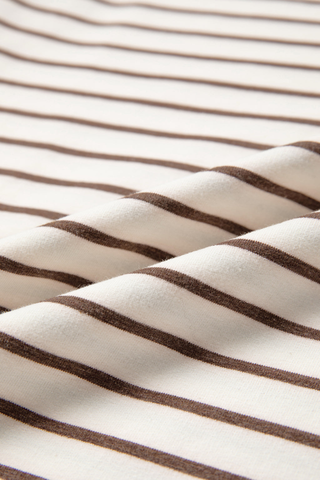 Brown stripe ribbed tank top with round neck and trim, loose fit, made of cotton and elastane, by Dear-Lover Dropshipping