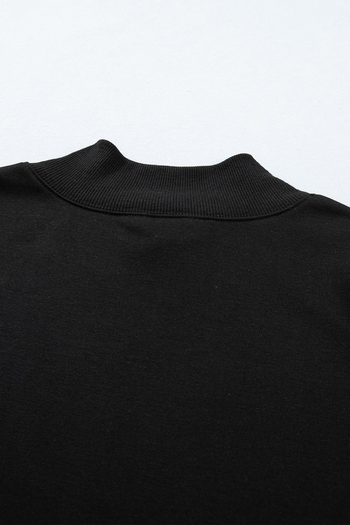 Black solid color high neck cap sleeve loose top by Dear-Lover, made of polyester and cotton, perfect for casual wear.