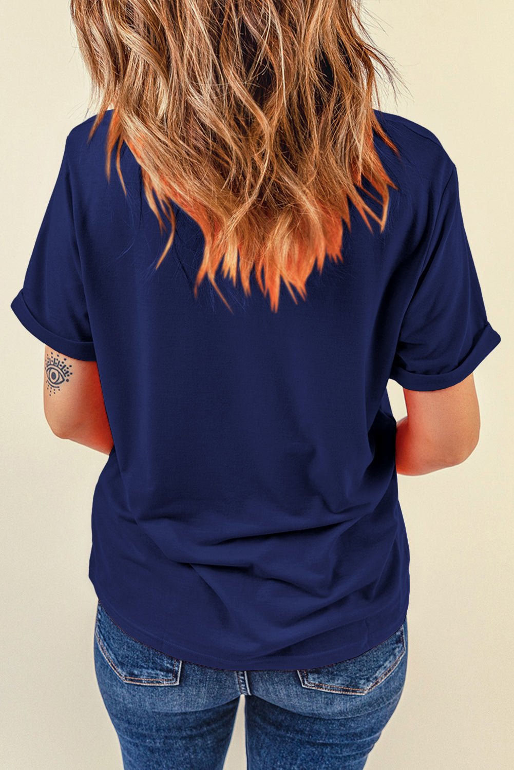 Dear-Lover casual plain crew neck tee in orchid petal color, made of polyester, cotton, and elastane, for comfortable everyday wear.