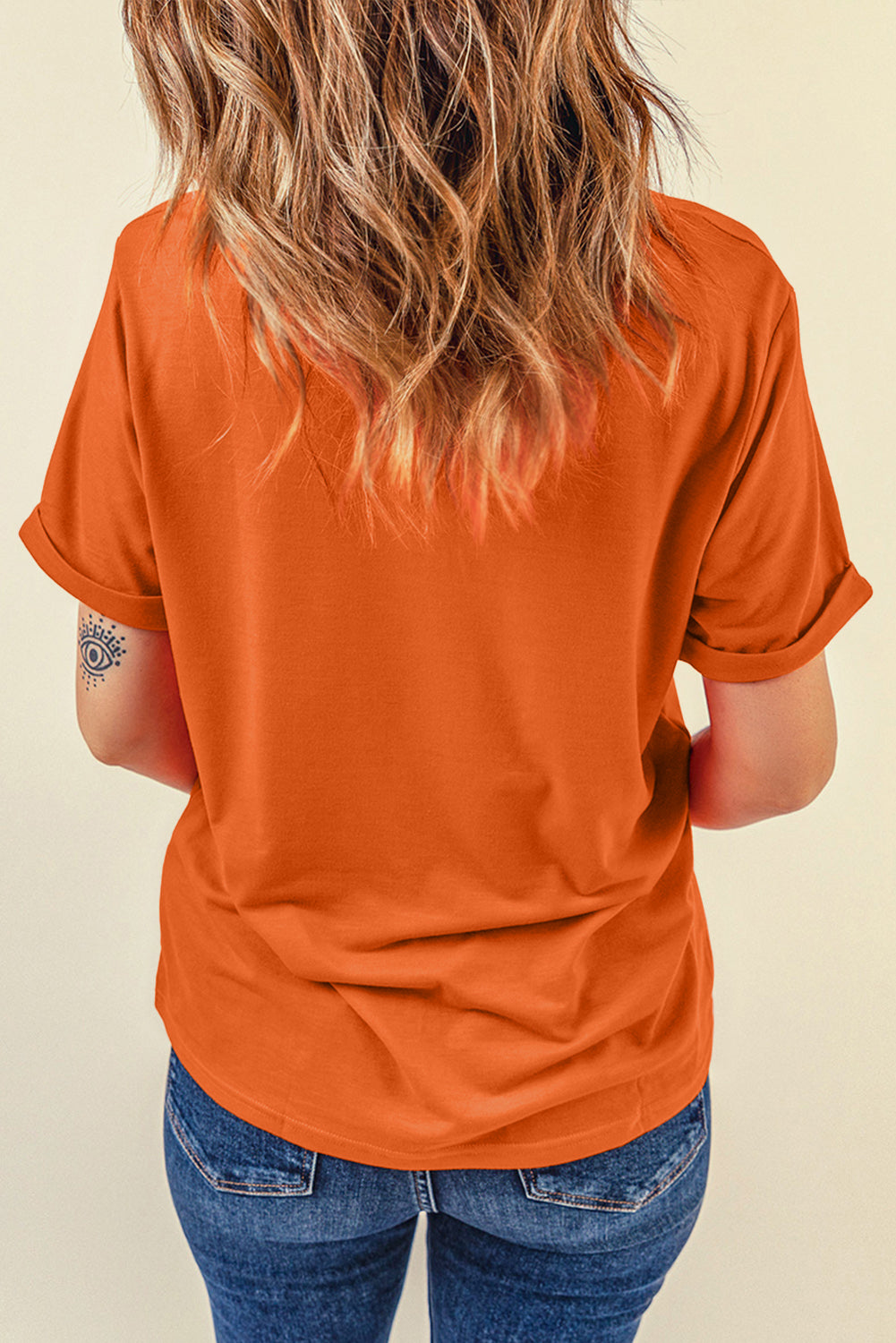 Dear-Lover plain crew neck tee in orchid petal color, casual polyester-cotton blend top with comfortable fit.