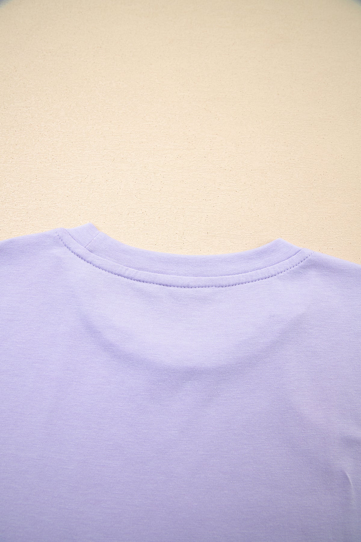 Dear-Lover casual plain crew neck tee in orchid petal, made of polyester, cotton, and elastane, suitable for everyday wear.