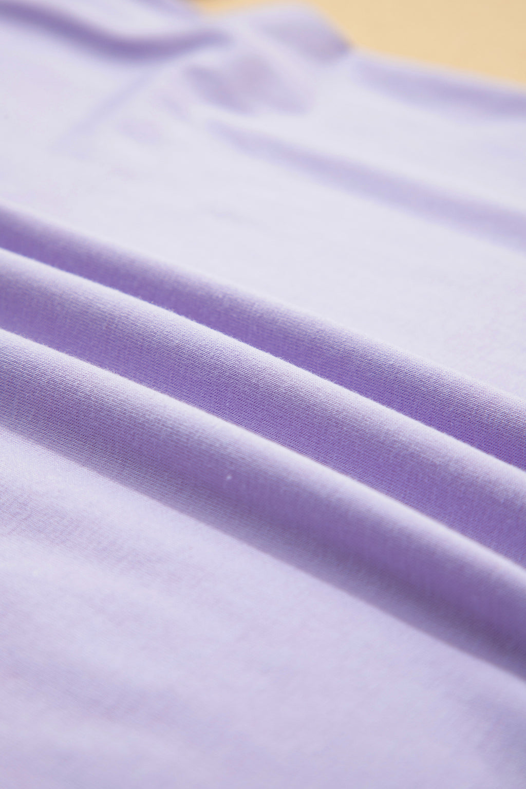 Dear-Lover plain crew neck tee in orchid petal color, casual polyester-cotton blend top with elastane for comfort.
