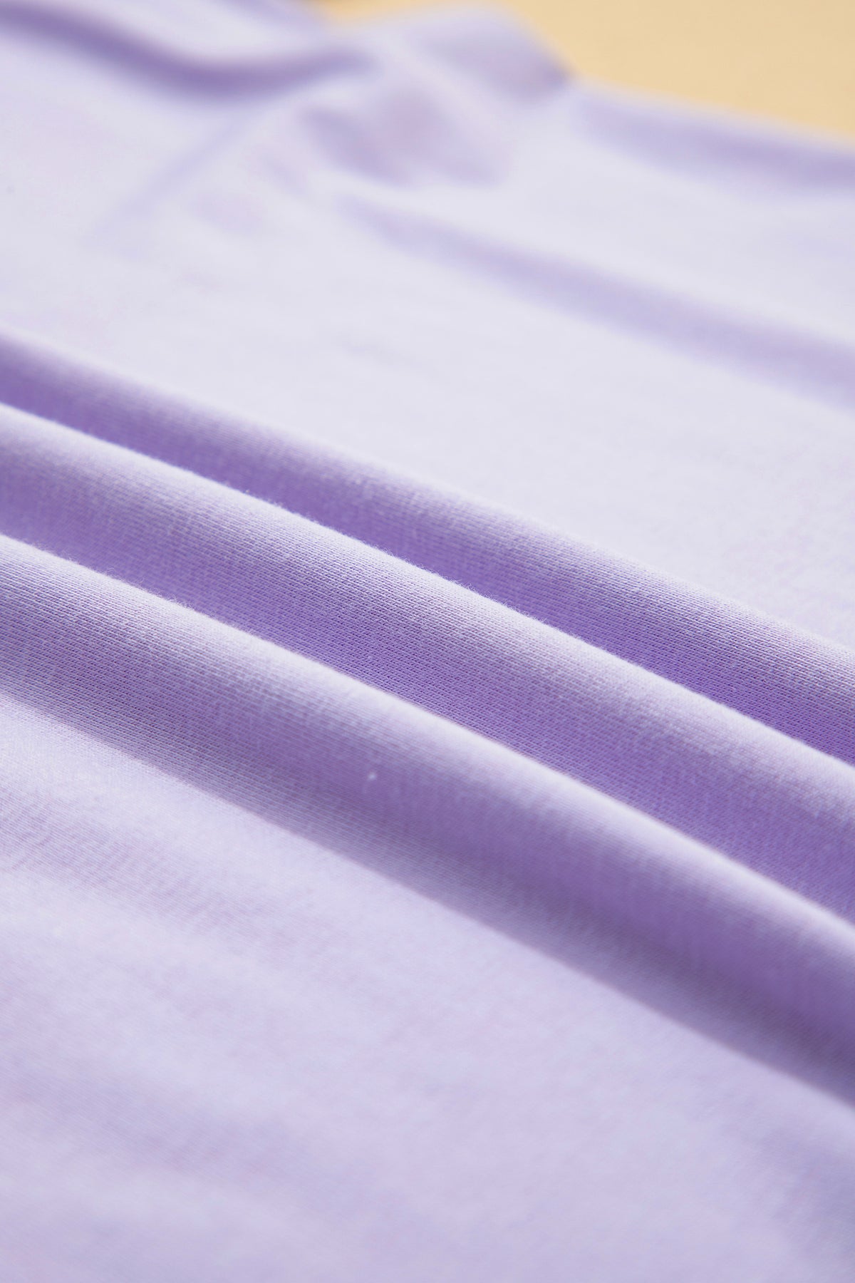 Dear-Lover plain crew neck tee in orchid petal color, casual polyester-cotton blend top with elastane for comfort.