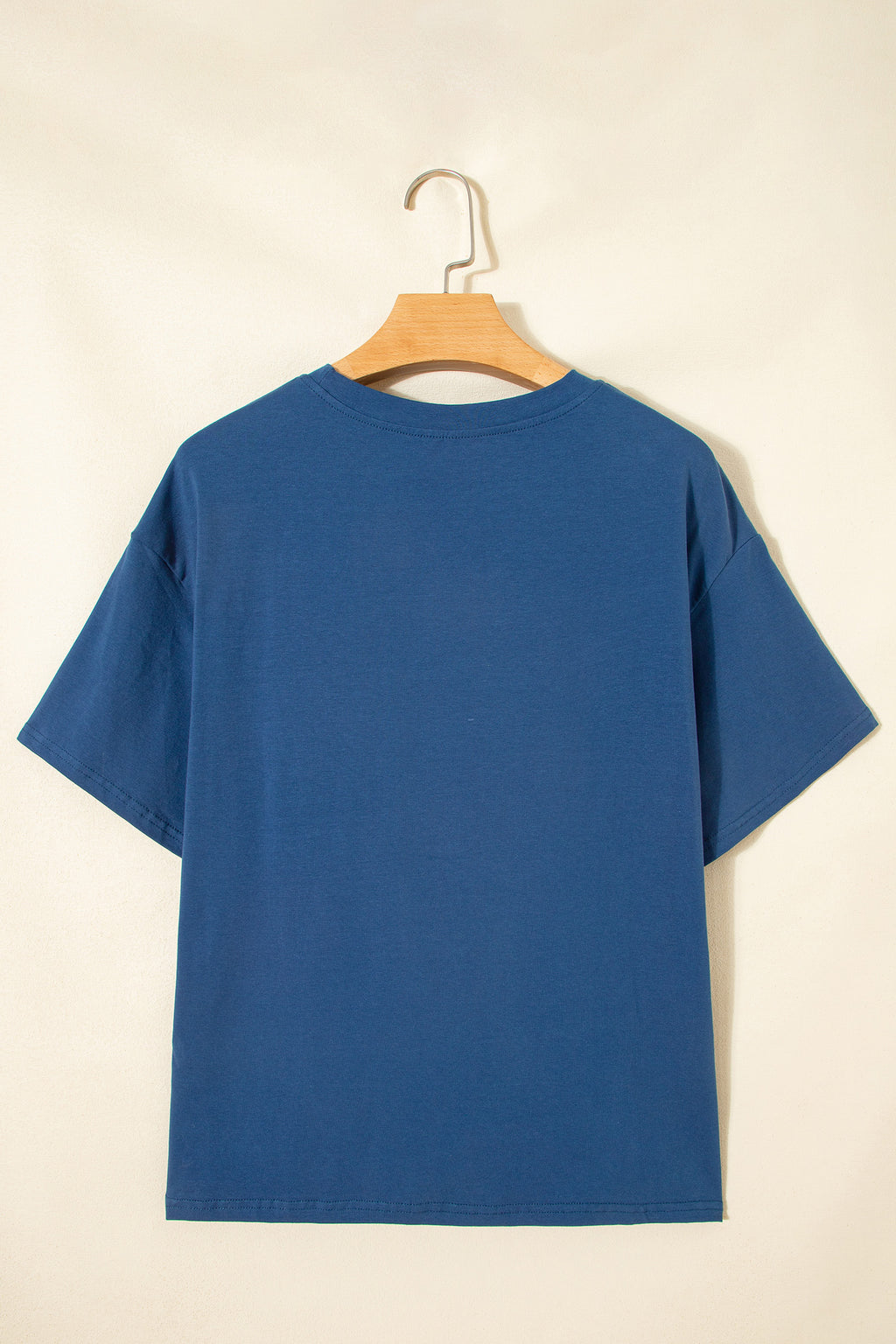 Sail blue color block casual short sleeve top with chest pocket and patch details, Dear-Lover Dropshipping, made of cotton and elastane.