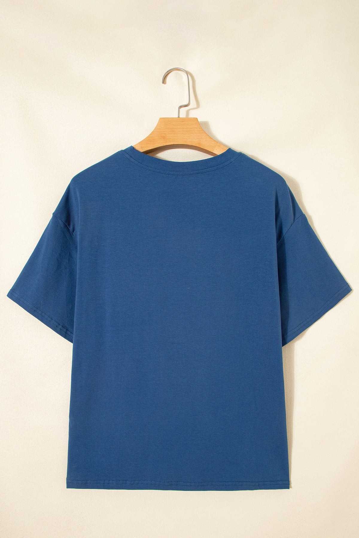 Sail blue color block casual short sleeve top with chest pocket and patch details, Dear-Lover Dropshipping, made of cotton and elastane.