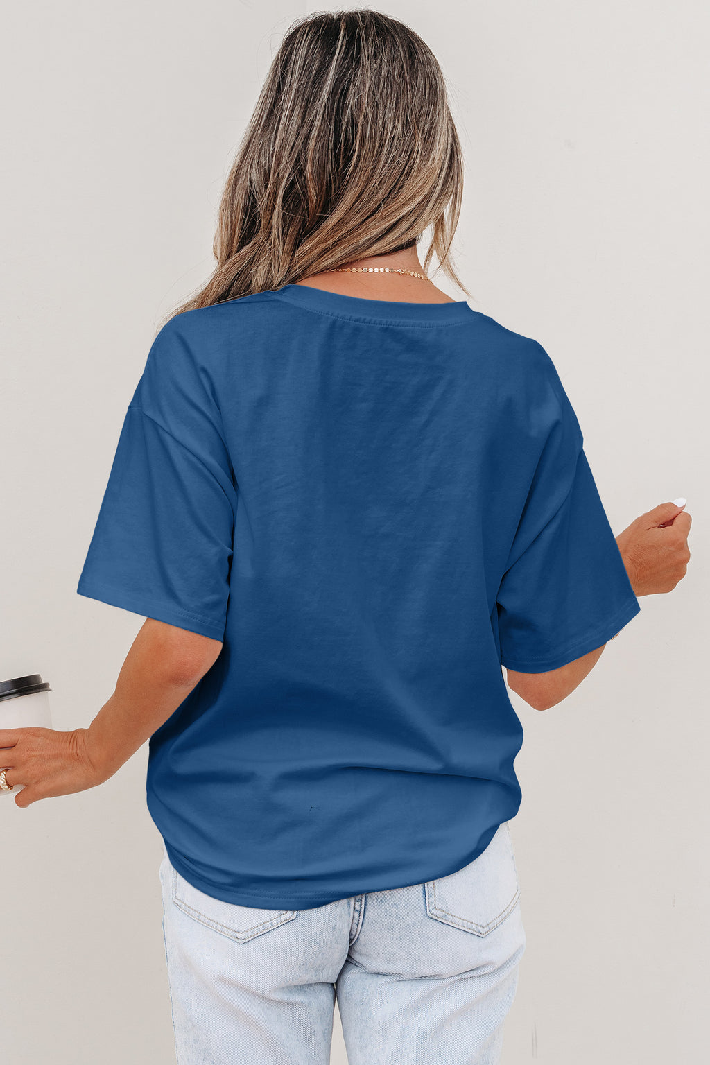 Sail blue color block casual short sleeve top with chest pocket and patch details, made by Dear-Lover Dropshipping.