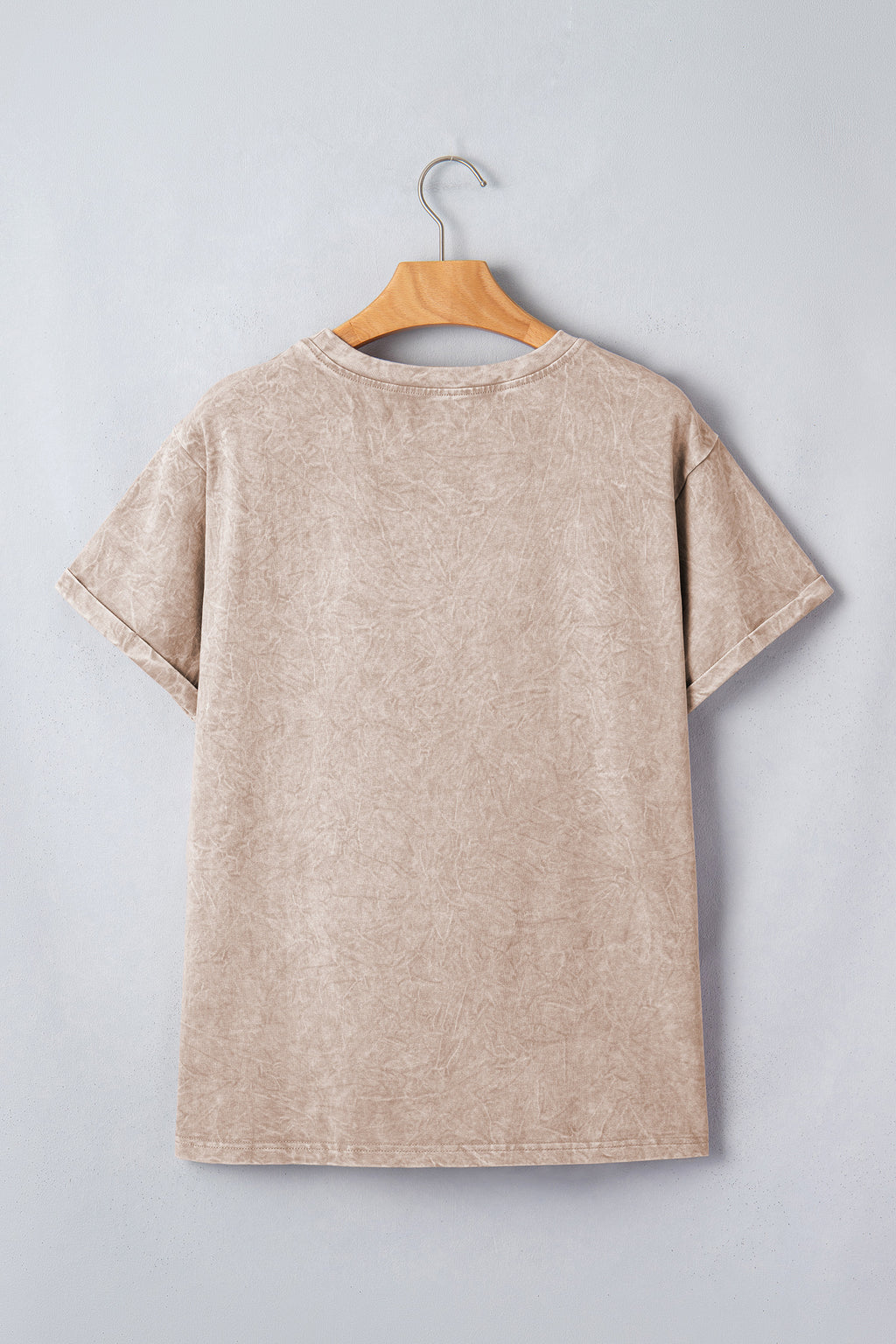 Smoke gray Dear-Lover casual T-shirt made of 100% mineral washed cotton, featuring a relaxed fit and "Saved by Grace" design.