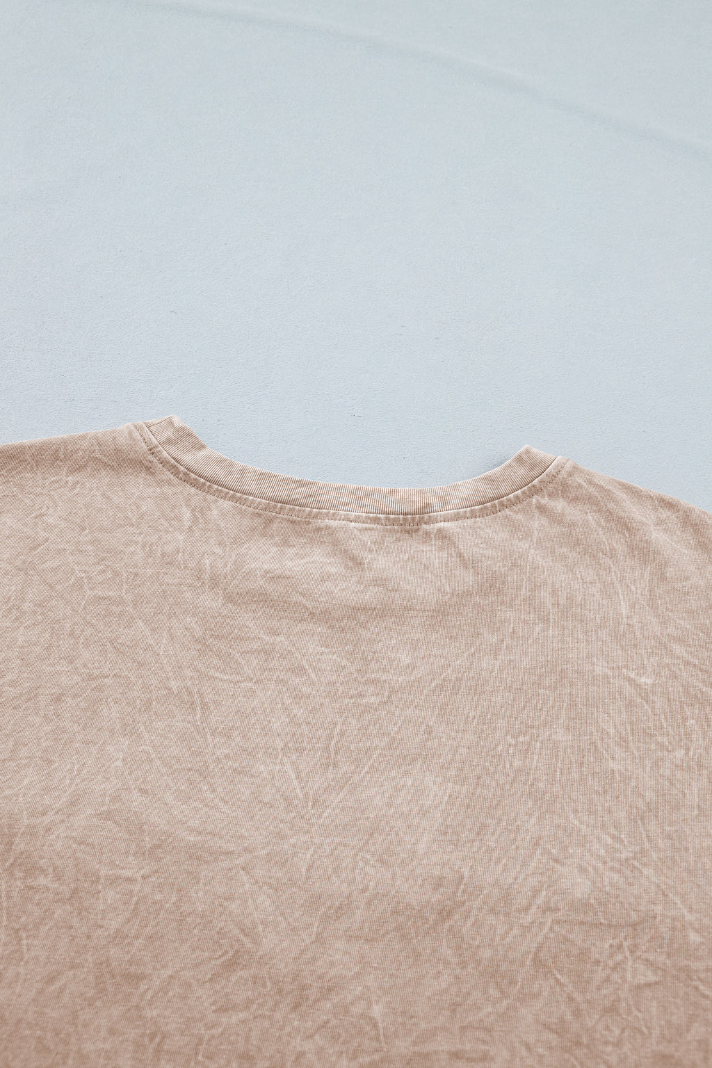 Smoke gray Dear-Lover casual T-shirt made of mineral washed cotton, featuring a relaxed fit and "Saved by Grace" graphic design.