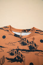 White Desert Sand print short sleeve knit top by Dear-Lover, featuring a comfortable polyester-elastane blend and casual style.