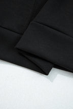 Black zip collar long sleeve top with drawstring pants set, Dear-Lover two-piece set made of polyester, viscose, and elastane.