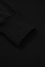 Black solid color oversized slit sweatshirt and ribbed leggings two-piece set by Dear-Lover Dropshipping, casual and comfortable style.