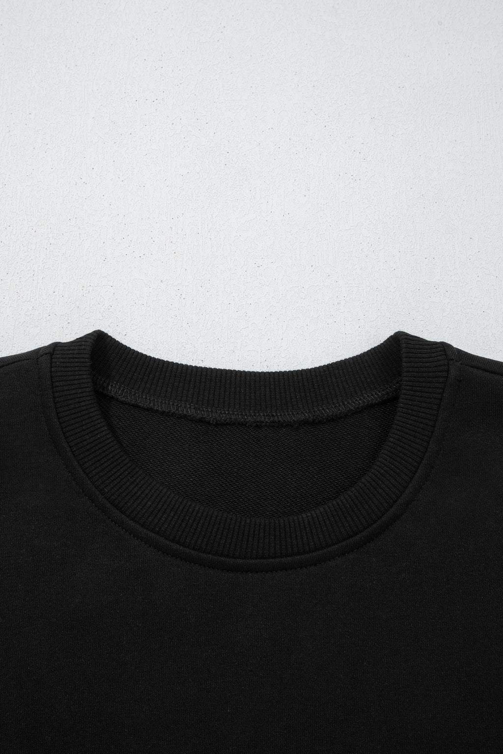 Black solid color oversized slit sweatshirt with ribbed leggings, two-piece set from Dear-Lover Dropshipping.