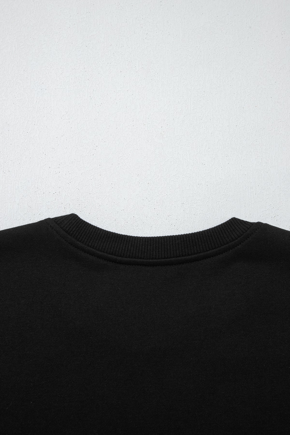 Black solid color oversized slit sweatshirt and ribbed leggings 2-piece set from Dear-Lover, casual loungewear ensemble.