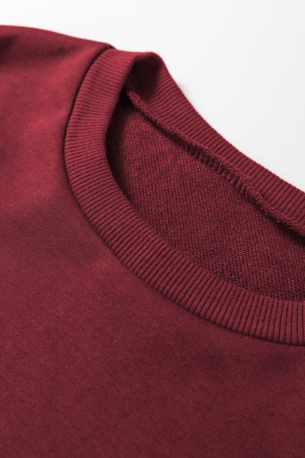 Burgundy varsity striped 3/4 sleeve pullover and drawstring sweatpants set by Dear-Lover, two-piece casual loungewear ensemble.
