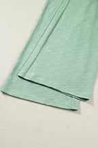 Dear-Lover two-piece set with a Canton cuffed short sleeve tee and drawstring patch pocket pants, made of polyester and cotton.