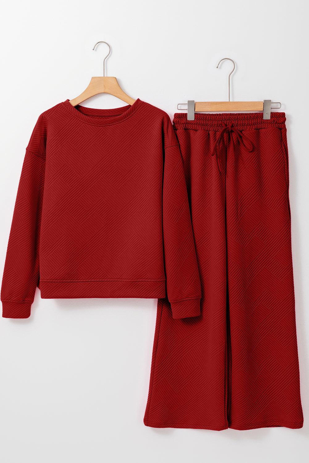 Navy blue Dear-Lover Ultra Loose Textured 2-piece slouchy outfit, pant set with relaxed fit, made of polyester and elastane.