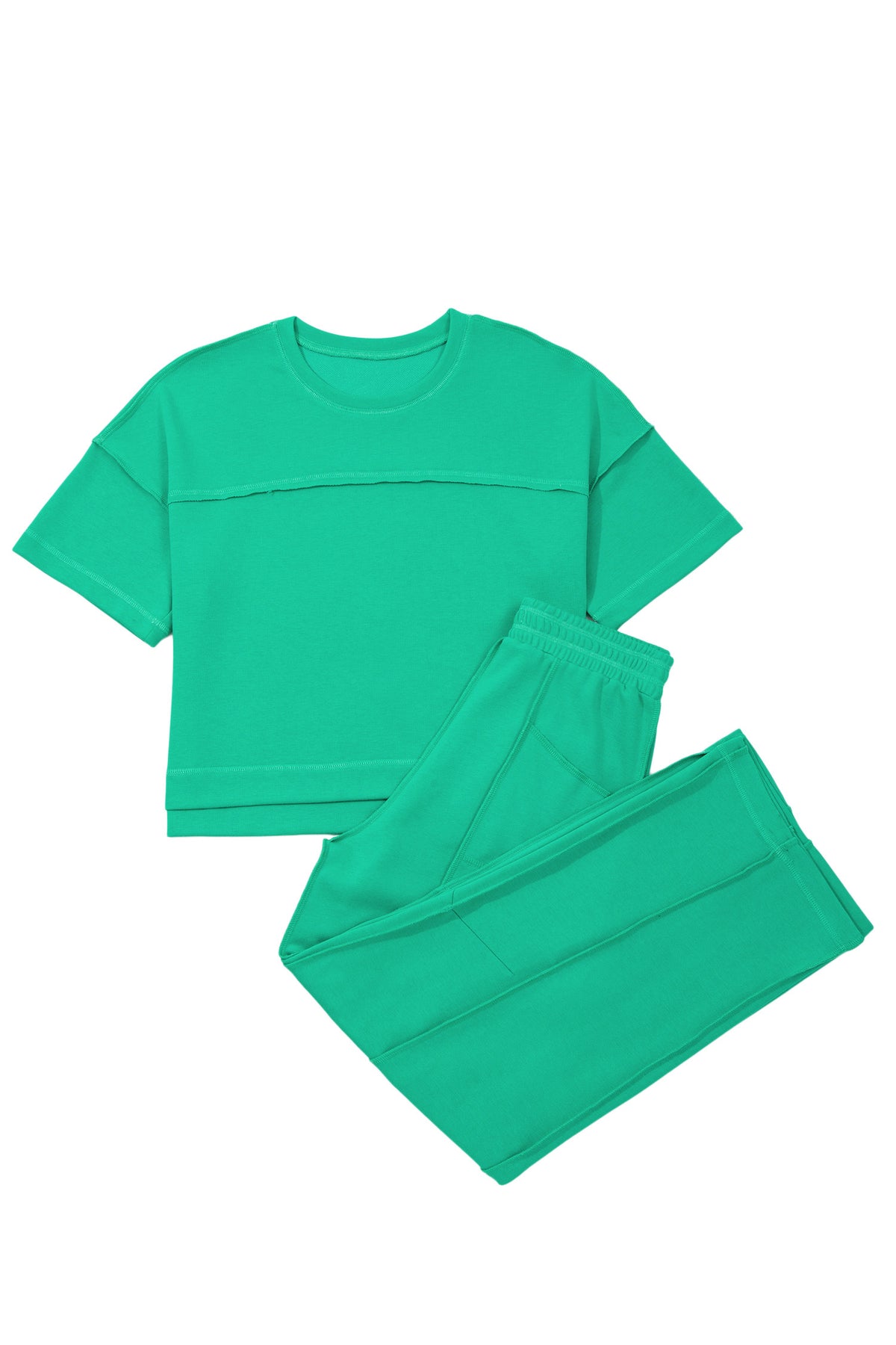 Dear-Lover drop shoulder boxy tee and barrel pants set with floral orchid print, made of polyester and cotton, stylish two-piece outfit.