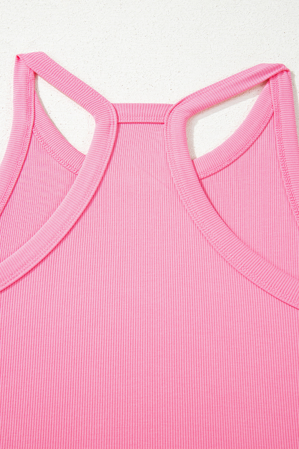 Pink slim ribbed tank top and sweatpants set by Dear-Lover, featuring a comfortable two-piece design with viscose, cotton, and elastane fabric.