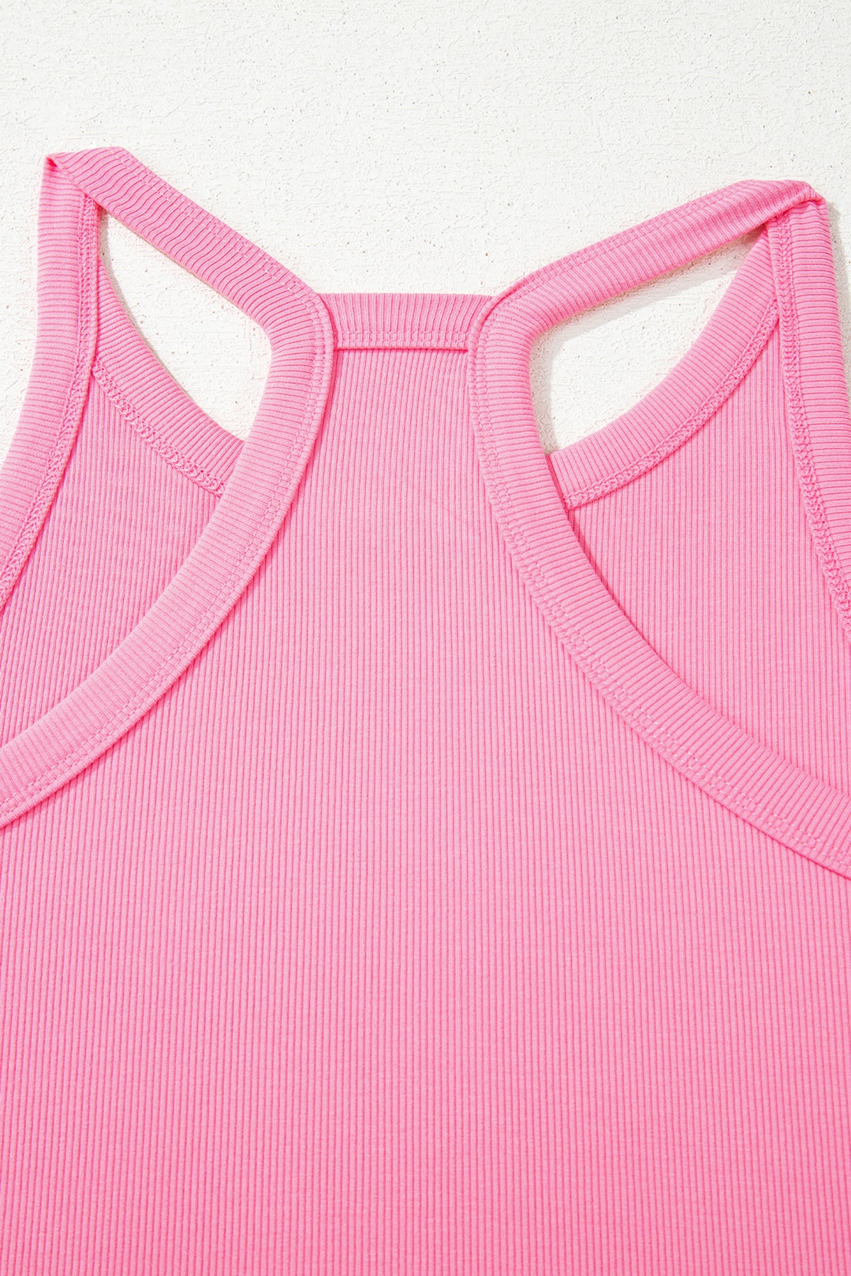 Pink slim ribbed tank top and sweatpants set by Dear-Lover, featuring a comfortable two-piece design with viscose, cotton, and elastane fabric.