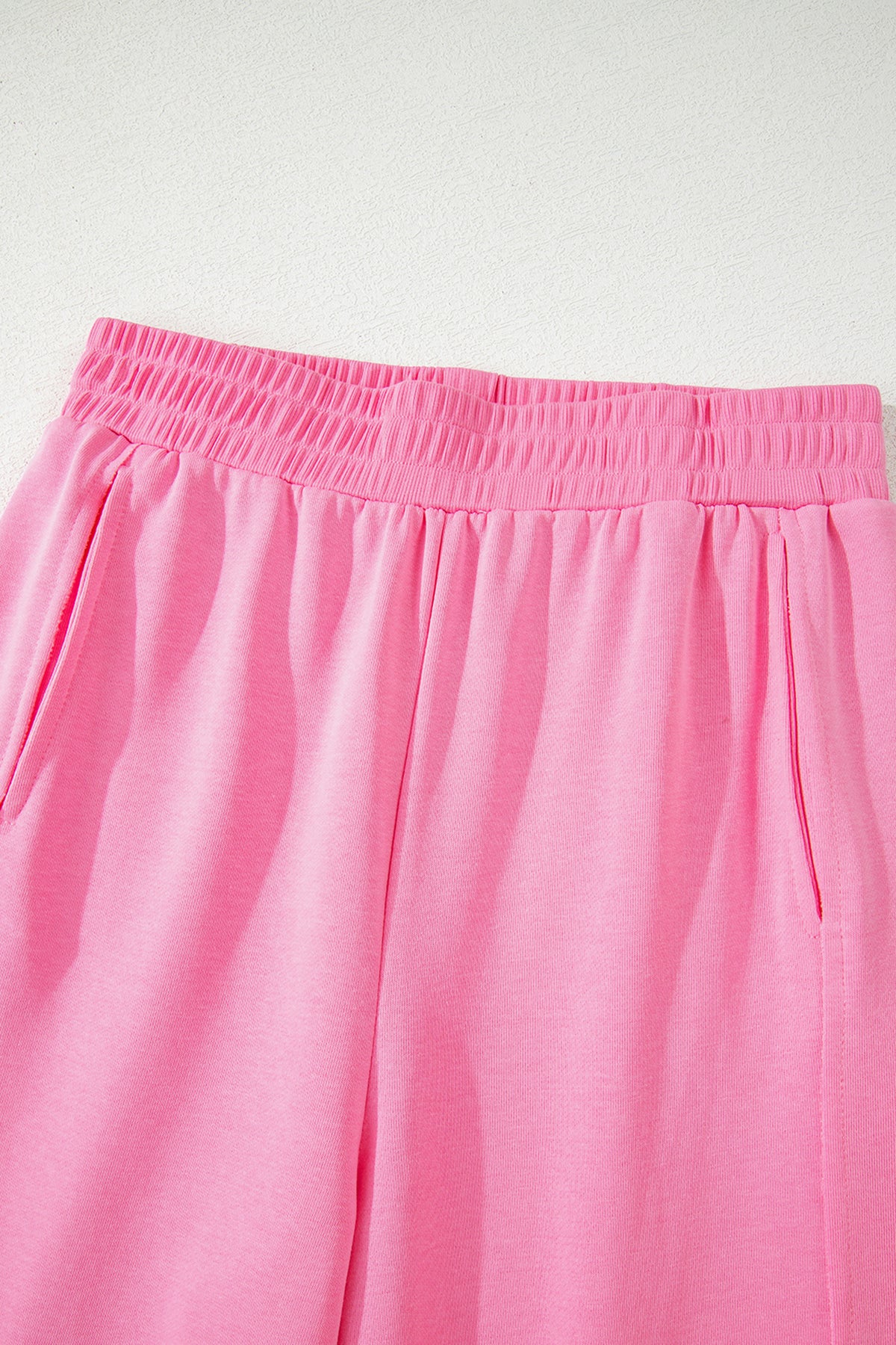 Pink slim ribbed tank top and sweatpants set by Dear-Lover, comfortable two-piece pant set in viscose and cotton fabric.