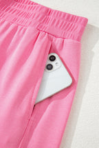 Pink slim ribbed tank top and sweatpants set by Dear-Lover, featuring a comfortable two-piece design in soft, stretchy fabric.