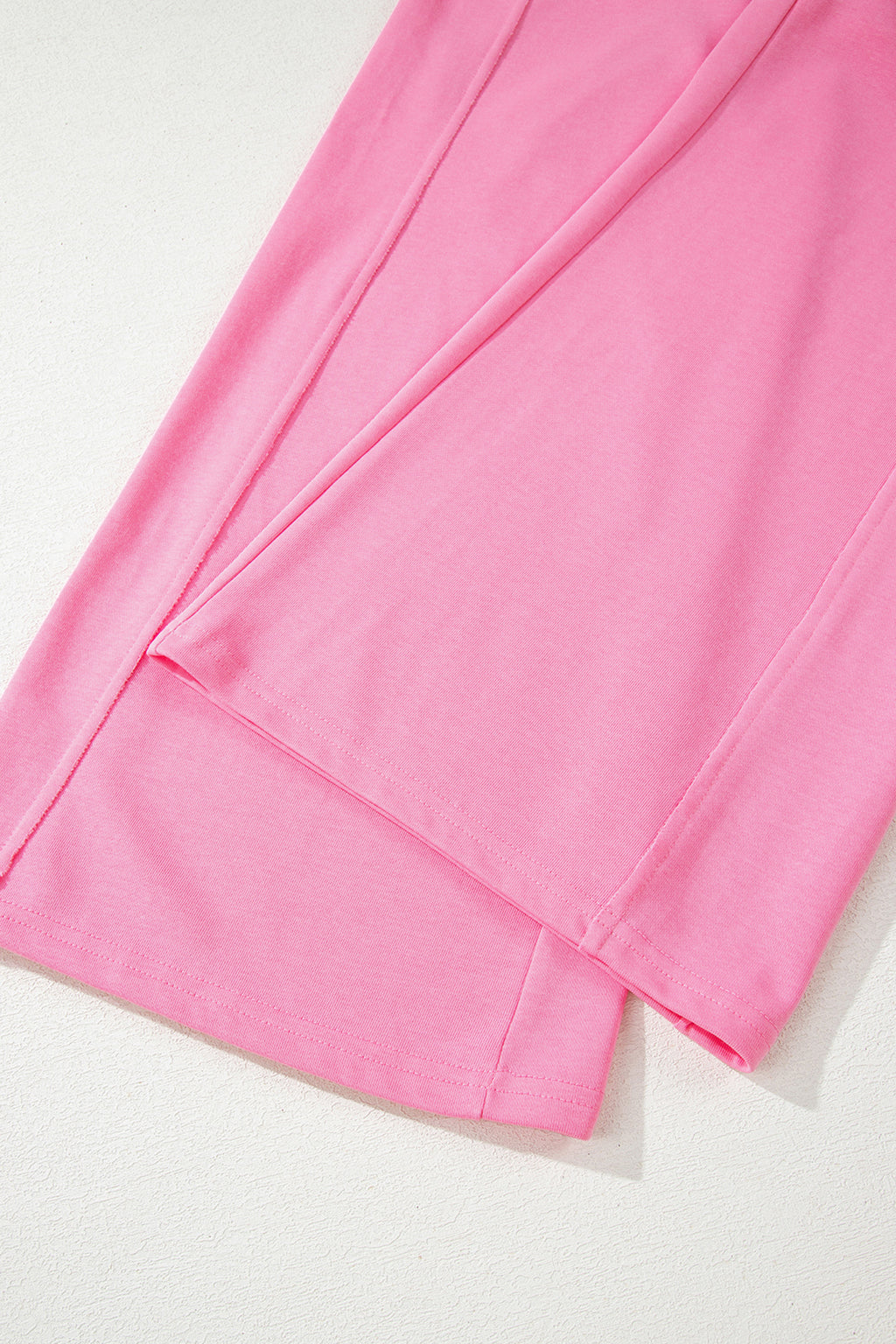 Pink slim ribbed tank top and sweatpants set by Dear-Lover, made of viscose, elastane, cotton, and polyester, casual two-piece outfit.