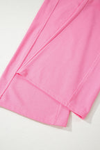 Pink slim ribbed tank top and sweatpants set by Dear-Lover, made of viscose, elastane, cotton, and polyester, casual two-piece outfit.