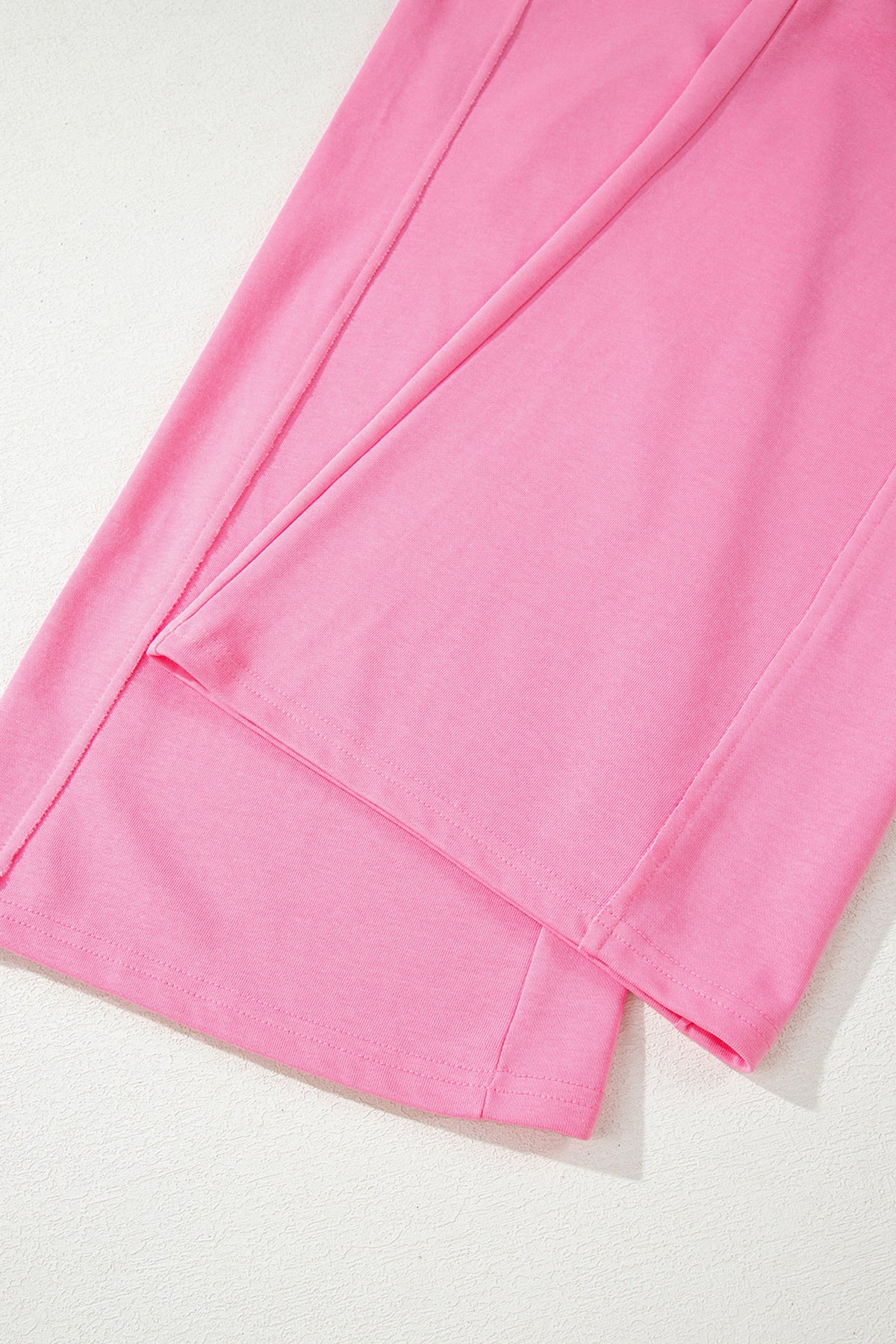 Pink slim ribbed tank top and sweatpants set by Dear-Lover, made of viscose, elastane, cotton, and polyester, casual two-piece outfit.