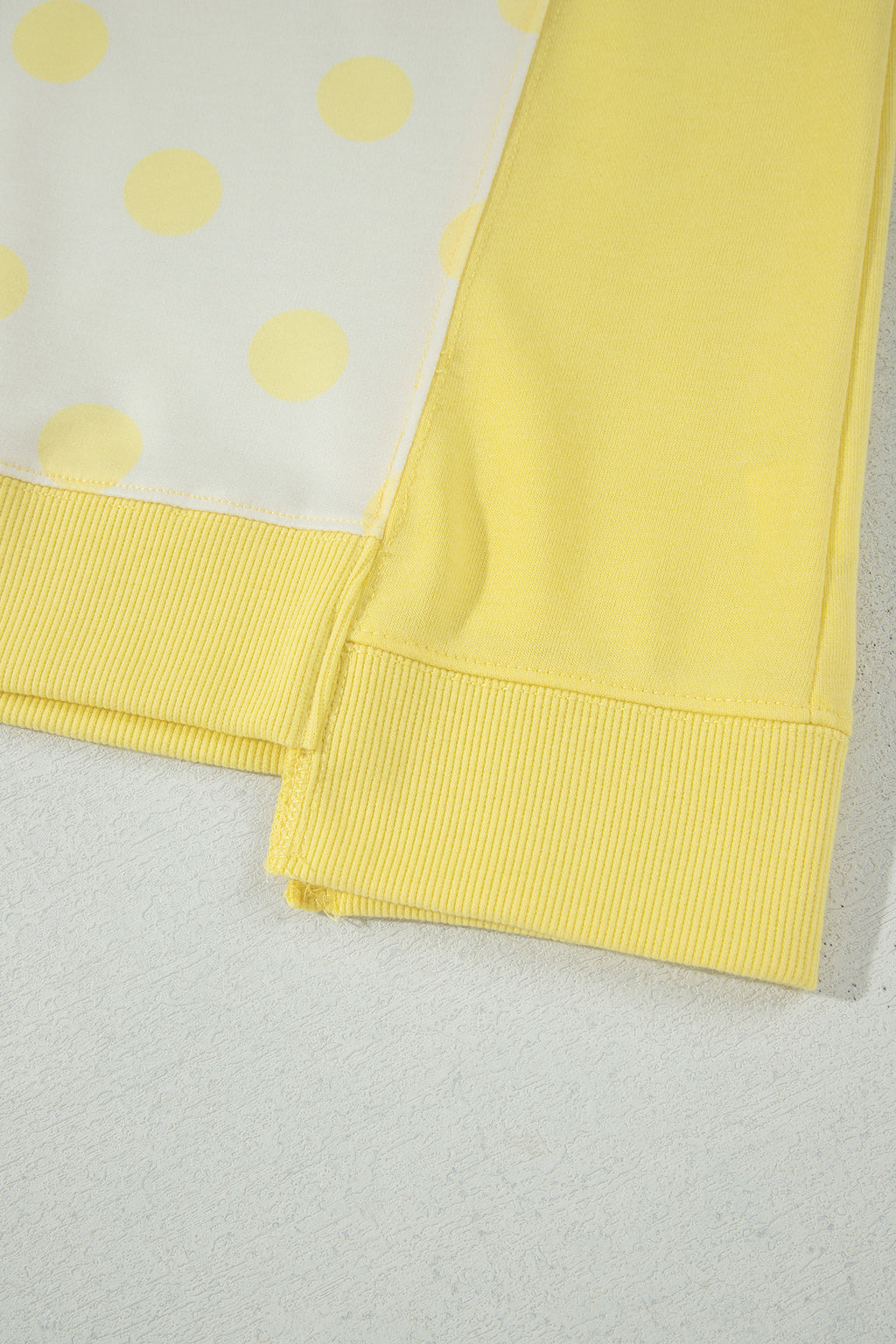 Sky blue two-piece pant set with color block patchwork and polka dot wide-leg pants, made of polyester and cotton, by Dear-Lover.