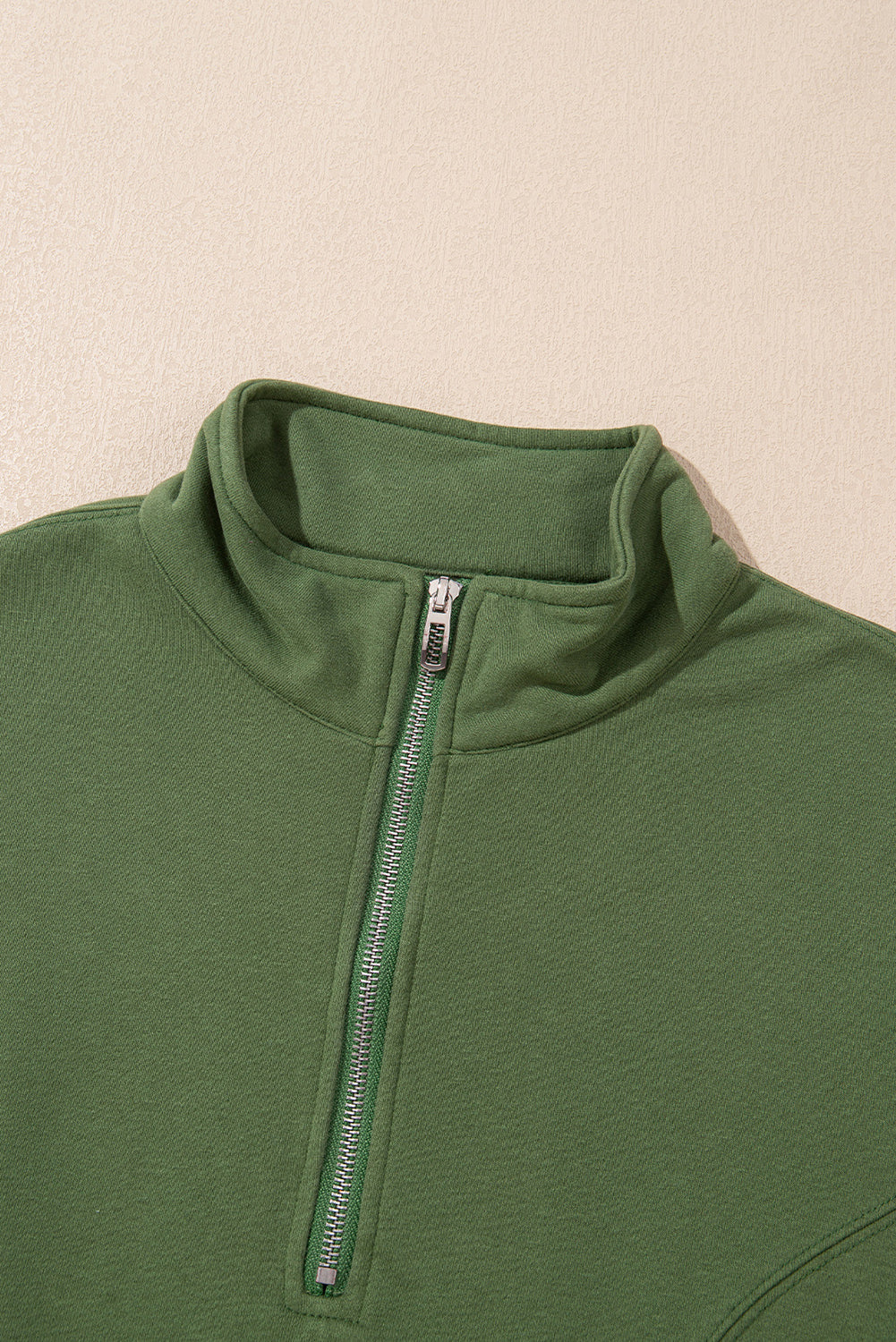 Vineyard green Dear-Lover two-piece active set with half-zip pullover and joggers, made of polyester and cotton, size S.