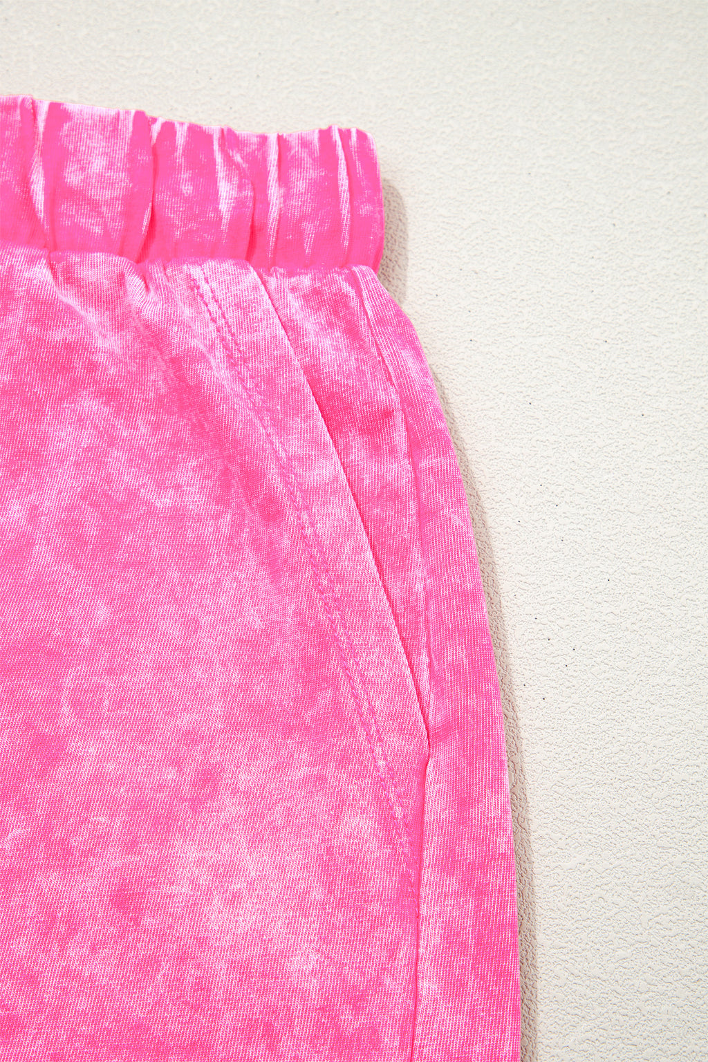 Rose red mineral wash cotton short set by Dear-Lover, two-piece summer outfit with a relaxed fit and soft fabric.