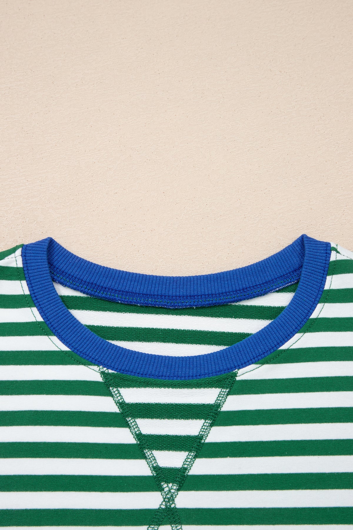 Dear-Lover Rose Stripe Drop Shoulder Casual Terry Short Set, two-piece cotton and elastane loungewear for a relaxed fit.