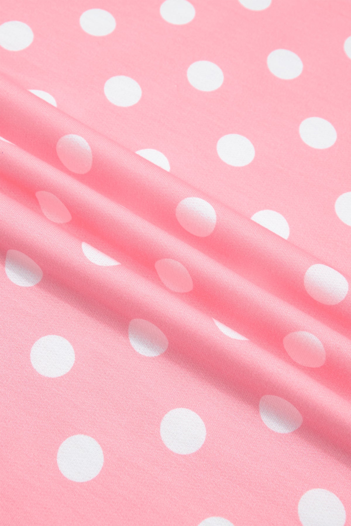 Sky blue polka dot oversized top and drawstring shorts two-piece set from Dear-Lover, made of polyester and elastane.