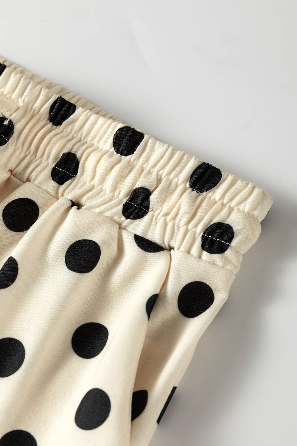 Sky blue polka dot oversized top and drawstring shorts set by Dear-Lover, casual two-piece short set with relaxed fit.