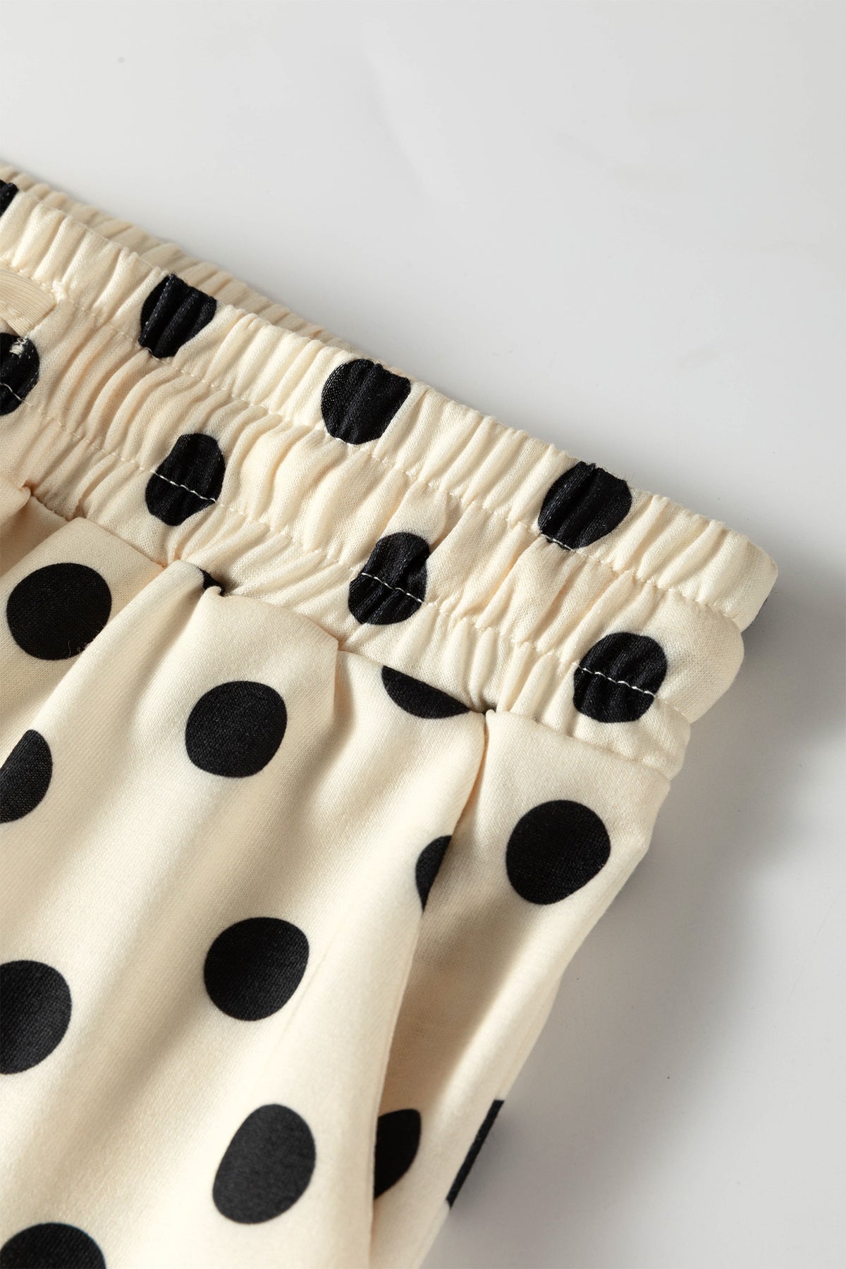 Sky blue polka dot oversized top and drawstring shorts set by Dear-Lover, casual two-piece short set with relaxed fit.