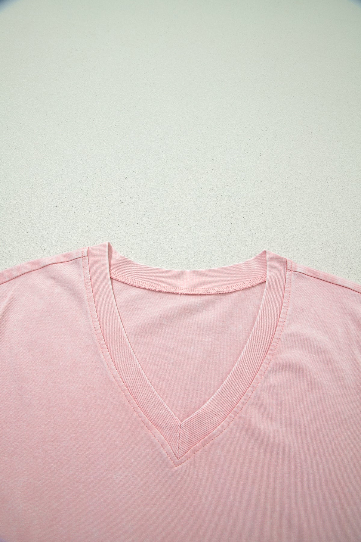 Dear-Lover Beau Blue mineral wash V-neck tee and matching skort set, made of 100% cotton, casual two-piece outfit.