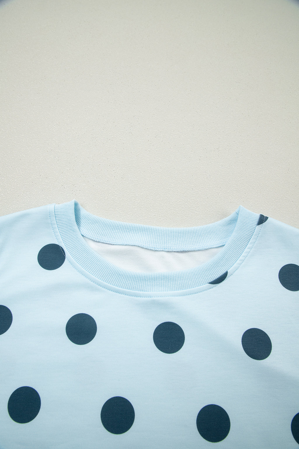 Sky blue ribbed trim polka dot print tank and split mini skort two-piece set by Dear-Lover, casual summer outfit with playful pattern.